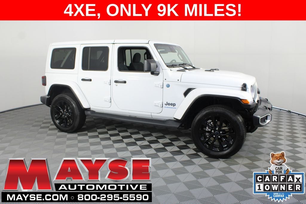 2025 Jeep Wrangler Sahara 4xe in Bright White Clearcoat — front three-quarter view