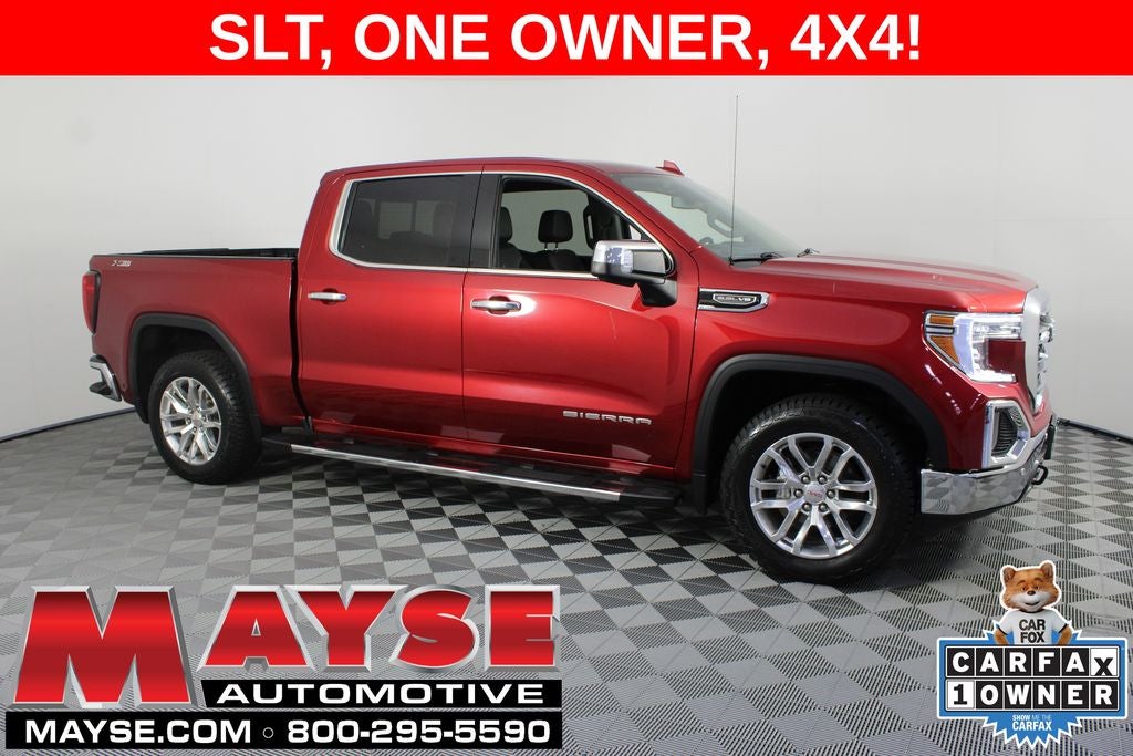 2021 GMC Sierra 1500 SLT in Cayenne Red Tintcoat — front three-quarter view