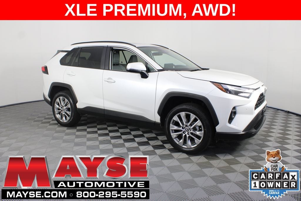 2024 Toyota RAV4 XLE Premium in Pearl — front three-quarter view