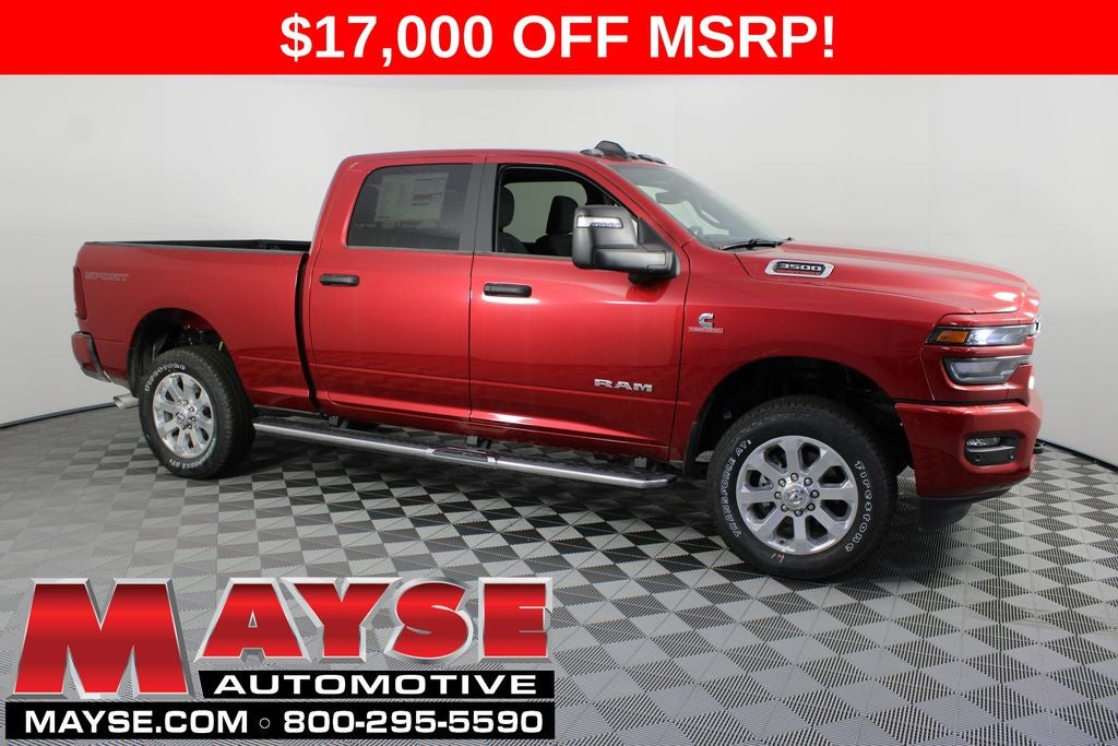2026 RAM 3500 Big Horn in Molten Red Pearl-Coat Exterior Paint — front three-quarter view