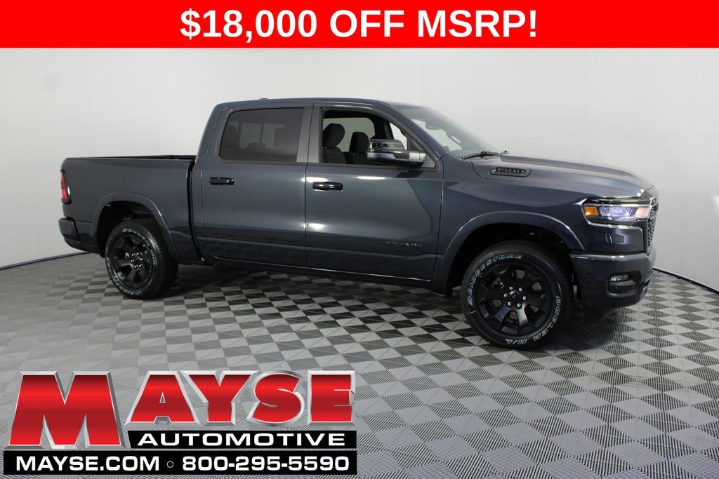 2026 RAM 1500 Big Horn/Lone Star in Forged Blue Metallic Exterior Paint — front three-quarter view