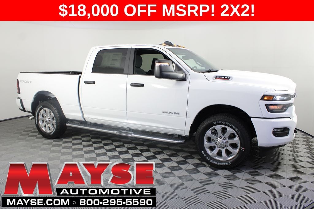2026 RAM 2500 Big Horn in Bright White Clear-Coat Exterior Paint — front three-quarter view