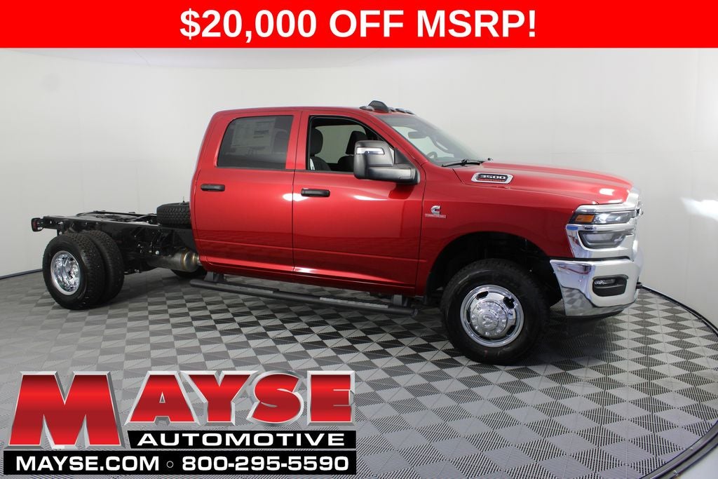 2026 RAM 3500 Tradesman in Molten Red Pearl-Coat Exterior Paint — front three-quarter view